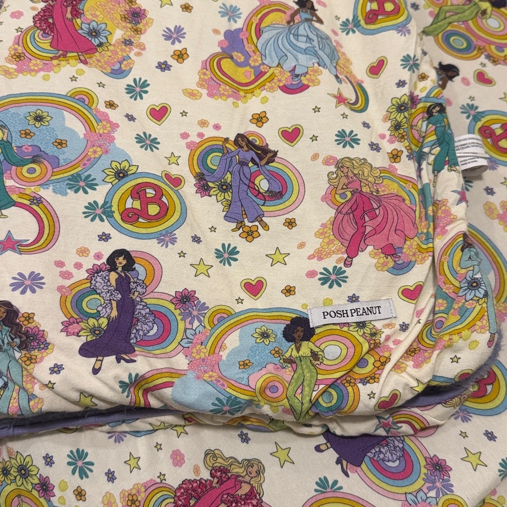 Posh Peanut Groovy Barbie and Friends Minky Blanket